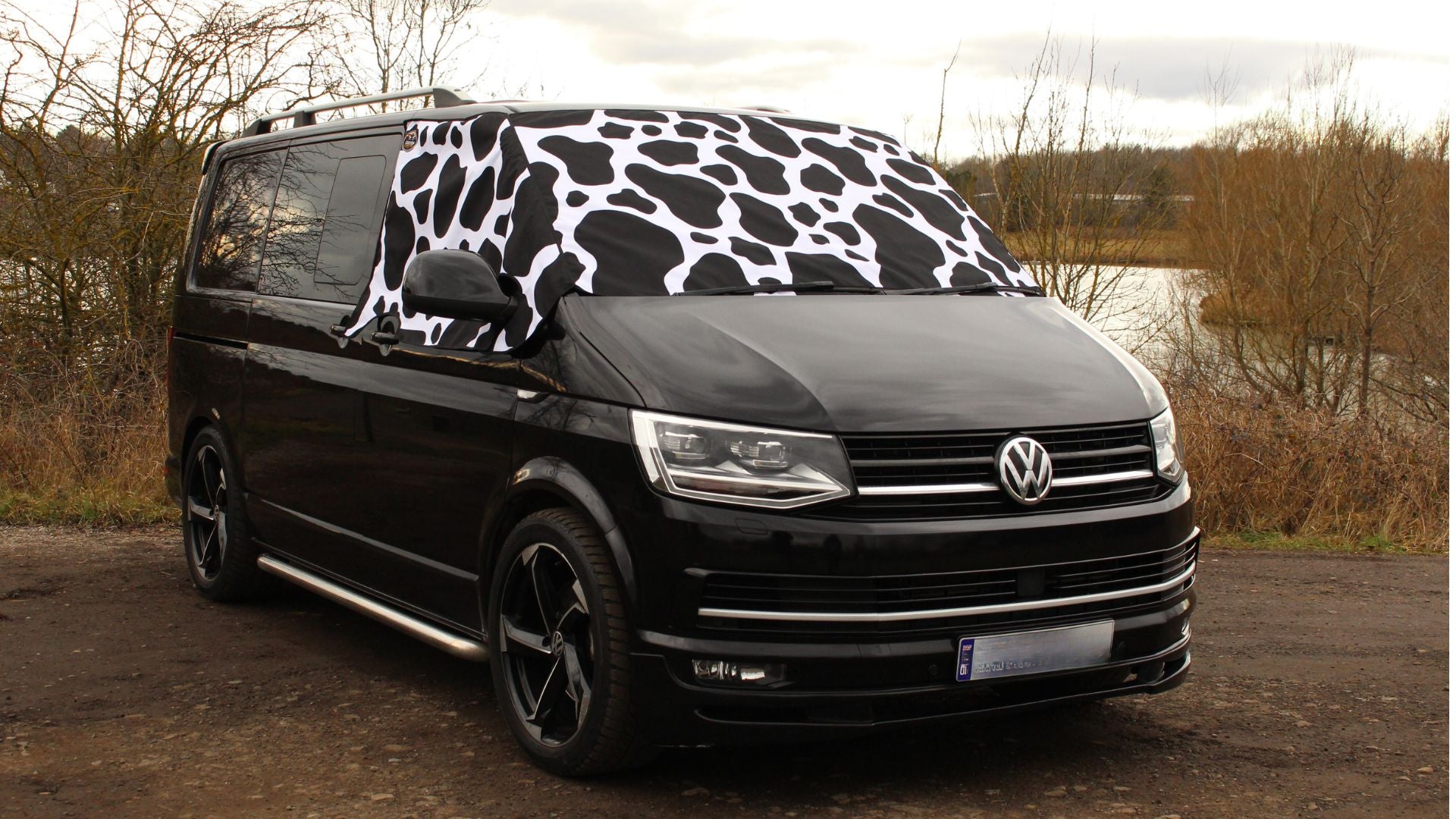 Cow Print VW Campervan Windscren Cover