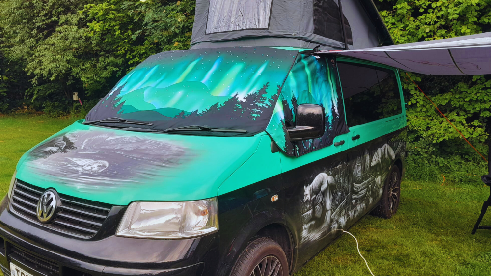Northern Lights VW Campervan Windscren Cover